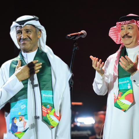 علي عبدالكريم و خالد عبدالرحمن - احتفالات اليوم الوطني السعودي