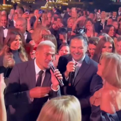 عمرو دياب وراغب علامة بحفل زفاف ابنة هشام طلعت مصطفى