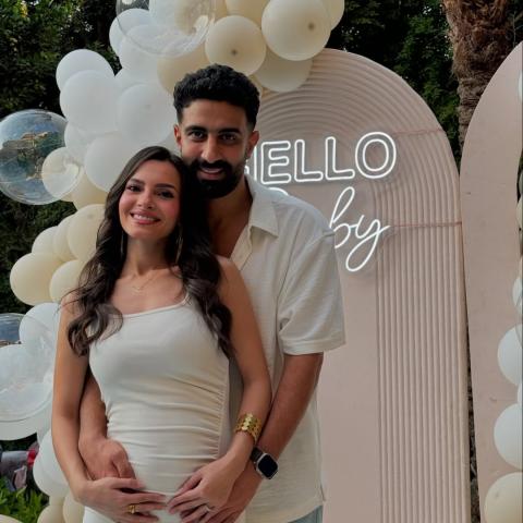 كارمن سليمان مع زوجها مصطفى جاد