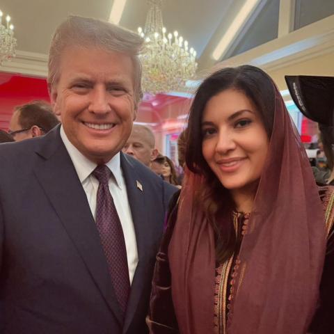 السفيرة السعودية في أمريكا الأميرة ريما بنت بندر خلال حضورها حفل تنصيب الرئيس الأمريكي ترمب