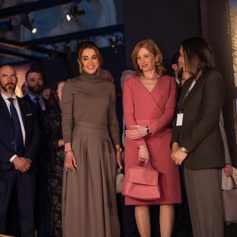 اطلالة الملكة رانيا في روما