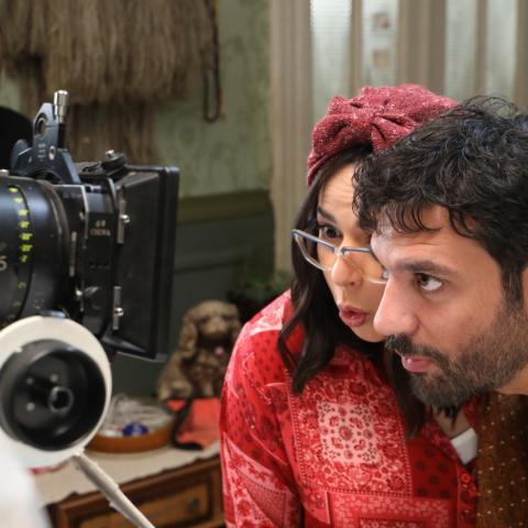 حسن الرداد وإيمي سمير غانم من كواليس مسلسل عُقبال عندكم