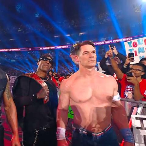 جون سينا  John Cena في WWE Elimination Chamber 2025 -  ذا روك The Rock