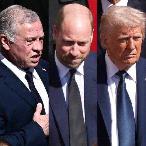 دونالد ترامب والأمير ويليام والملك عبدالله - إكس