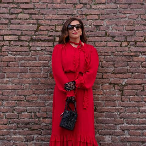 سمو الشيخة بدور القاسمي باطلالة مزينة بالكشكش من فالنتينو