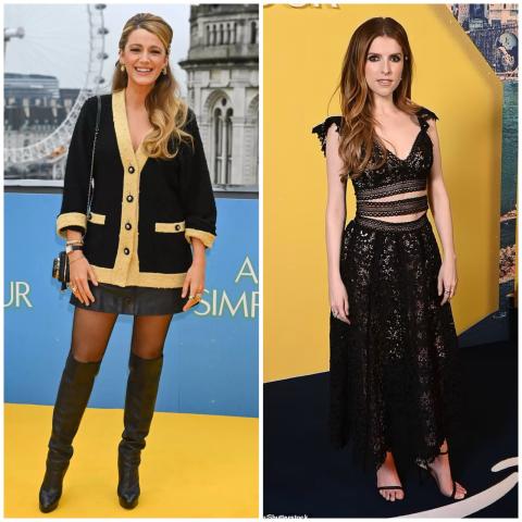 اطلالات بليك لايفلي وآنا كندريك من ماركات عالمية خلال الترويج لفيلمهما