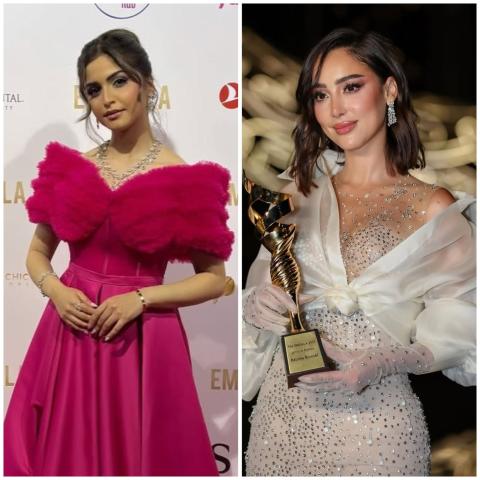 بسمة بوسيل وحلا الترك وغيرهن باطلالات مللفتة فيEmigala 2025