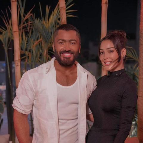 تامر حسني و بسمة بوسيل - صورة من السوشيال ميديا