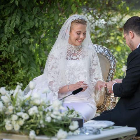 من عقد قران الأميرة عائشة بنت فيصل بن الحسين