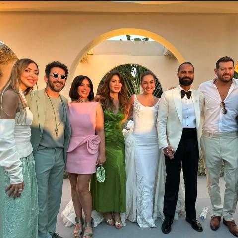 اطلالات يسرا وأسيل عمران ومنى زكي وغيرهن جميلة في زفاف أمينة خليل