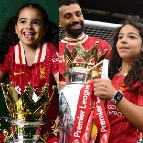 محمد صلاح مع بناته مكة وكيان - إنستغرام