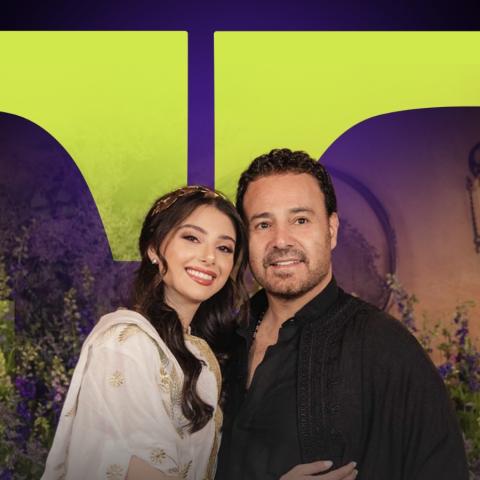 عاصي الحلاني مع ابنته ماريتا - صورة معدلة