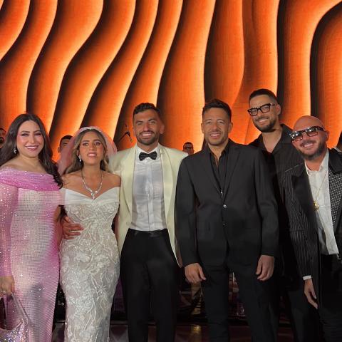 النجوم في حفل زفاف منة العيقي