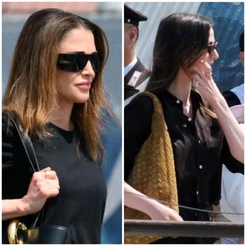 إطلالة الملكة رانيا والأميرة رجوة عند وصولهما الى البندقية