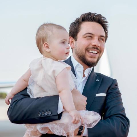 الأمير الحسين بن عبدالله الثاني وإبنته الأميرة إيمان