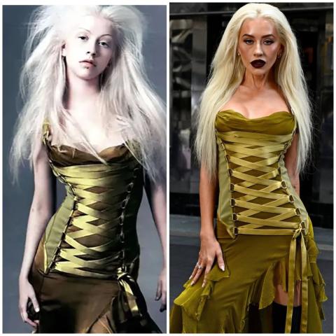 كريستينا أغيليرا تعيد إحياء فستان فيرساتشي الأيقوني بعد 22 عاماً