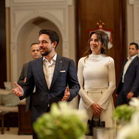 إطلالة الأميرة رجوة بتصميم من  CHATS BY C.DAMوحقيبة Alaia