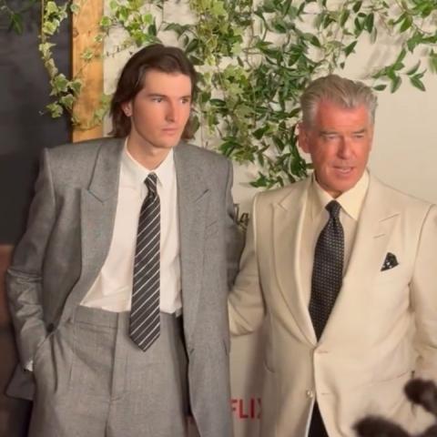 بيرس بروسنان وابنه ديلان في العرض الخاص لفيلم &quot;The Thursday Murder Club&quot;