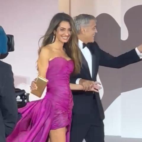 أمل كلوني مع زوجها جورج كلوني - صورة معدلة