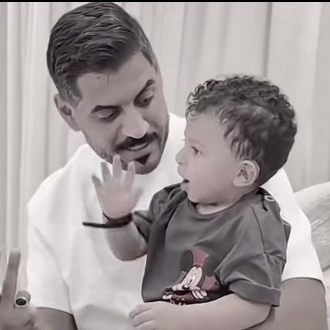 موسى بن تركي مع ابنه