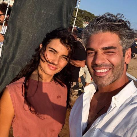 توبا من كواليس مسلسل شجرة الزيتون - صورة من انستقرام