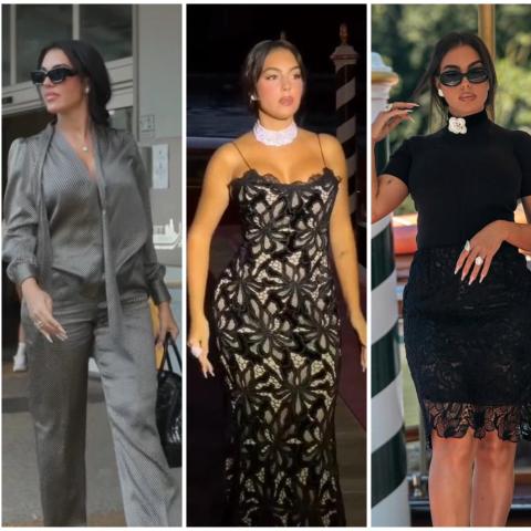 إطلالات جورجينا رودريغيز في مهرجان البندقية السينمائي: الماس سيد الموقف