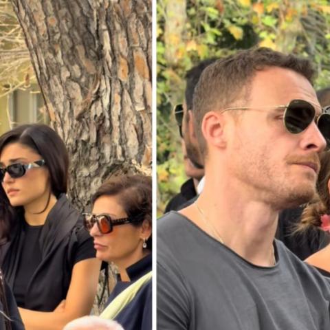 هاندا أرتشيل و كرم بورسين من جنازة والدة نيلبيري شاهينكايا