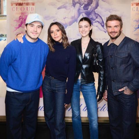 بروكلين بيكهام مع والديه وزوجته - صورة من انستقرام