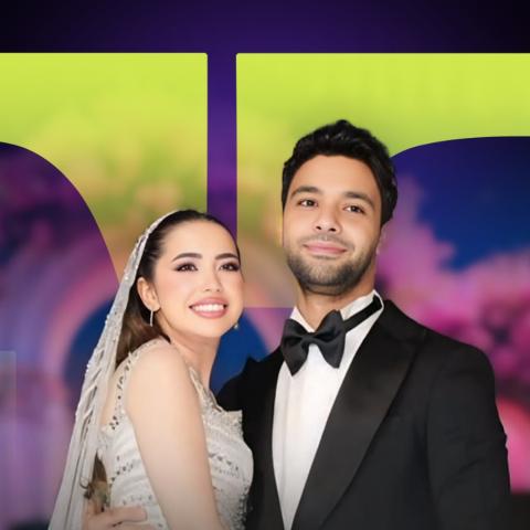 أحمد جمال و عروسه فرح الموجي - صورة معدلة