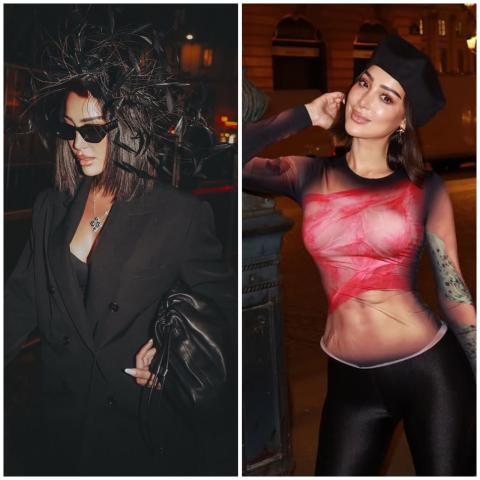 إطلالات بسمة بوسيل الغريبة والعصرية في أسبوع الموضة بباريس