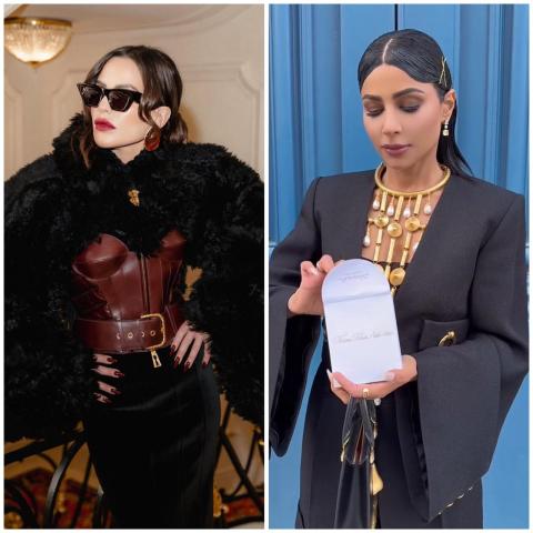 مهيرة عبد العزيز وليلى عزيز في عرض سكياباريللي مع نجمات عالميات