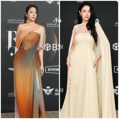 فاي بيرايا بفستان من المصممة السعودية ايمان العجلان في الرياض