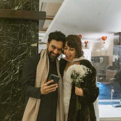 زهران ممداني وزوجته راما دواجي