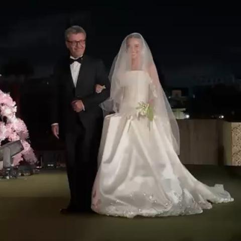 العروس ملك مع والدها عمرو عرفة - صورة معدلة