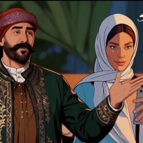 شخصيات قصي خولي ونور علي الكرتونية في &quot;عرس مطنطن&quot;