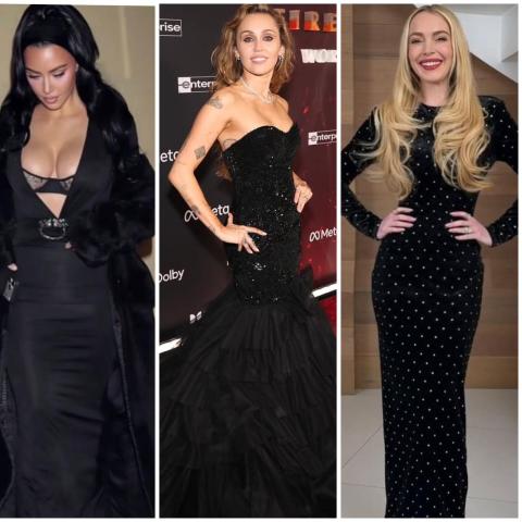 الفستان الأسود بأسلوب نجمات هوليوود لإطلالة رأس السنة