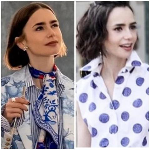 إطلالات Emily in Paris: موضة النقشات من أشهر الماركات