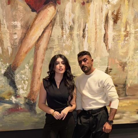 أحمد العوضي وسارة بركة من كواليس مسلسل على كلاي