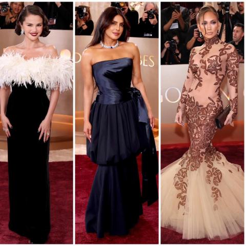 إطلالات النجمات بطابع هولييود قديم في حفل الغولدن غلوبس - الصور من إنستغرام النجمات