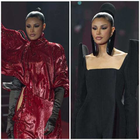 أميمة طالب بإطلالات Statement على منصة ستيفان رولان في باريس