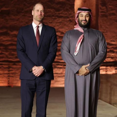 ولي عهد السعودية خلال لقاء الأمير وليام - صورة من وكالة واس