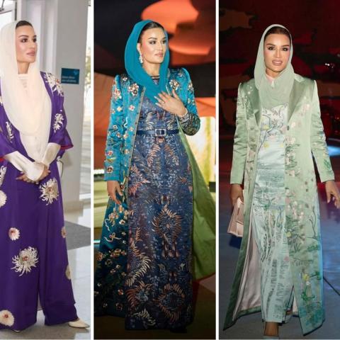 الشيخة موزا بالعبايات المورّدة.. استوحي منها اطلالات رمضان - الصور من انتسغرام الشيخة موزا