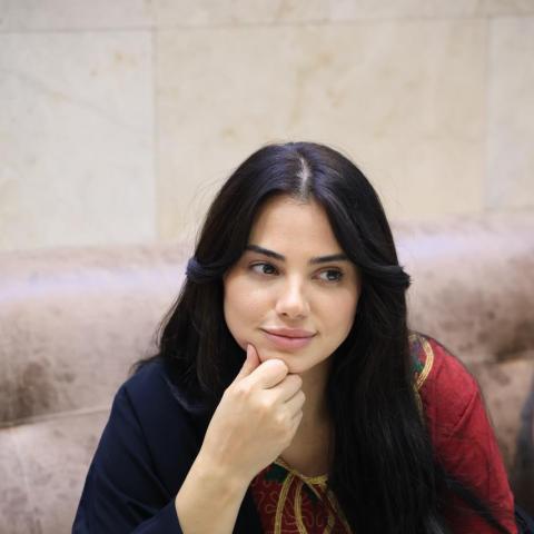 رويدة شاهين (فريدة) في كواليس مسلسل "حمدية"