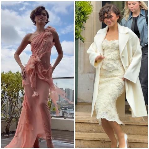 زندايا تتألق في باريس بإطلالات مستوحاة من أجواء العروس