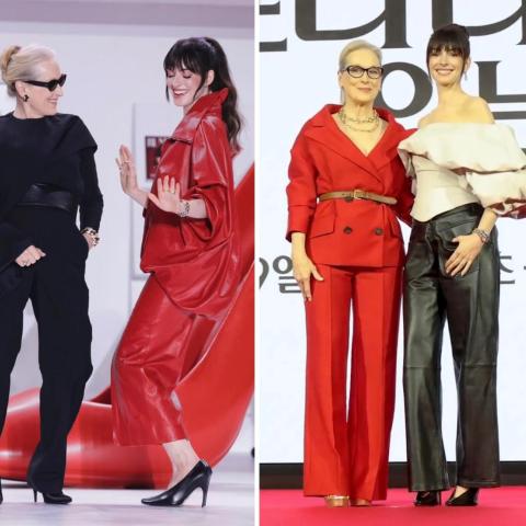 أناقة لافتة تجمع آن هاثاواي وميريل ستريب في سيول