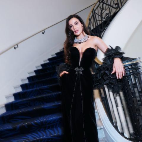 نادين نسيب نجيم تكشف كواليس إطلالتها في كان لـ ET بالعربي - الصورة بعدسة جورج صليبا