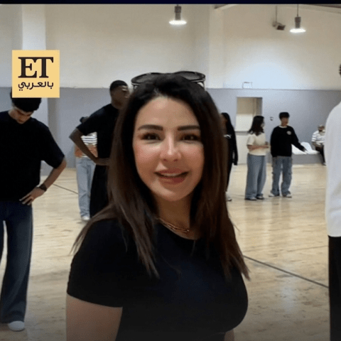 ماغي بو غصن في بروفات مسرحية منتزه الخيران