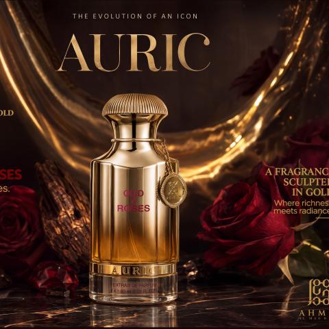أحمد المغربي للعطور تقدم Oud &amp; Roses Auric بتركيبة تجمع الورد والعود والبخور